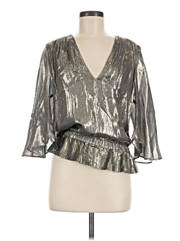 Unbranded 3/4 Sleeve Silk Top (view 1)