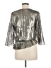 Unbranded Metallic Silver 3/4 Sleeve Silk Top Size M (estimated) - photo 2