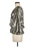 Unbranded Metallic Silver 3/4 Sleeve Silk Top Size M (estimated) - photo 5