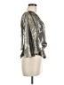 Unbranded Metallic Silver 3/4 Sleeve Silk Top Size M (estimated) - photo 4