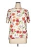 White Stag Floral White Short Sleeve Blouse Size XL - photo 1