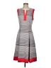 Bethany Stripes Gray Casual Dress Size 4 - photo 1