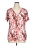 JM Collection Pink Short Sleeve Blouse Size XL - photo 1