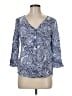 Fred David Blue 3/4 Sleeve Blouse Size M - photo 1