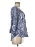 Fred David Blue 3/4 Sleeve Blouse Size M - photo 4