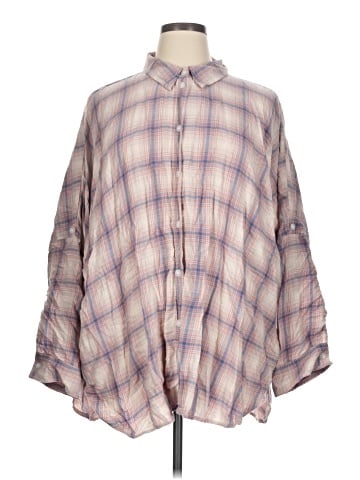 American Eagle Outfitters 3/4 Sleeve Button-Down Shirt (view 1)