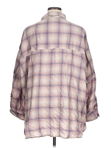 American Eagle Outfitters 3/4 Sleeve Button-Down Shirt (view 2)