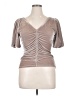 Free People Brown Short Sleeve Top Size XL - photo 1