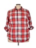 St. John's Bay 100% Cotton Plaid Red Long Sleeve Button-Down Shirt Size 3X - photo 1