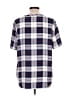 Equipment 100% Silk Plaid Blue Gray Short Sleeve Silk Top Size L - photo 2