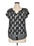 Faded Glory 100% Rayon Black Short Sleeve Blouse Size XL - photo 1