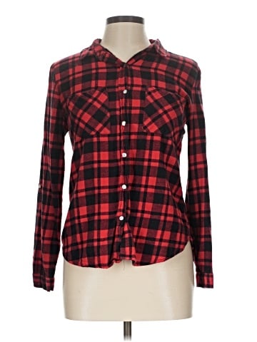 Charlotte Russe Long Sleeve Button-Down Shirt (view 1)