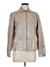 Chico's 100% Leather Metallic Silver Leather Jacket Size Med (1) - photo 1