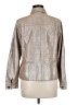 Chico's 100% Leather Metallic Silver Leather Jacket Size Med (1) - photo 2