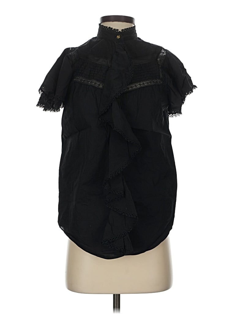 Pre-owned Polo Ralph Lauren Short Sleeve Blouse In Black