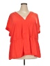 Halogen 100% Polyester Orange Short Sleeve Blouse Size 3X - photo 1