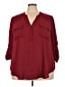 Torrid 100% Polyester Burgundy 3/4 Sleeve Blouse Size 3X Plus (3) - photo 1