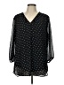 Jones New York 100% Polyester Polka Dots Black 3/4 Sleeve Blouse Size L - photo 1
