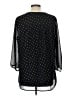 Jones New York 100% Polyester Polka Dots Black 3/4 Sleeve Blouse Size L - photo 2