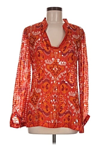 Tory Burch Long Sleeve Silk Top (view 1)