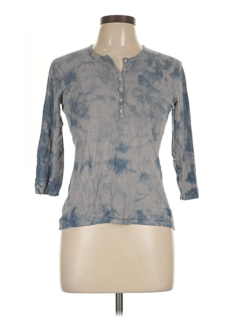Pre-owned Jeanne Pierre 3/4 Sleeve Blouse In Gray