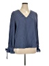 CeCe Blue Long Sleeve Blouse Size XL - photo 1