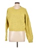 Pink Rose 100% Polyester Solid Yellow Pullover Sweater Size L - photo 1