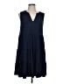 Crown & Ivy Solid Blue Casual Dress Size L - photo 1