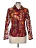 Chico's Print Burgundy Long Sleeve Blouse Size Med (1) - photo 1