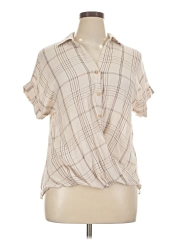 Peach Short Sleeve Blouse (view 1)