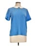 Sandro 100% Silk Blue Short Sleeve Top Size Lg (3) - photo 1