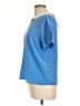 Sandro 100% Silk Blue Short Sleeve Top Size Lg (3) - photo 5
