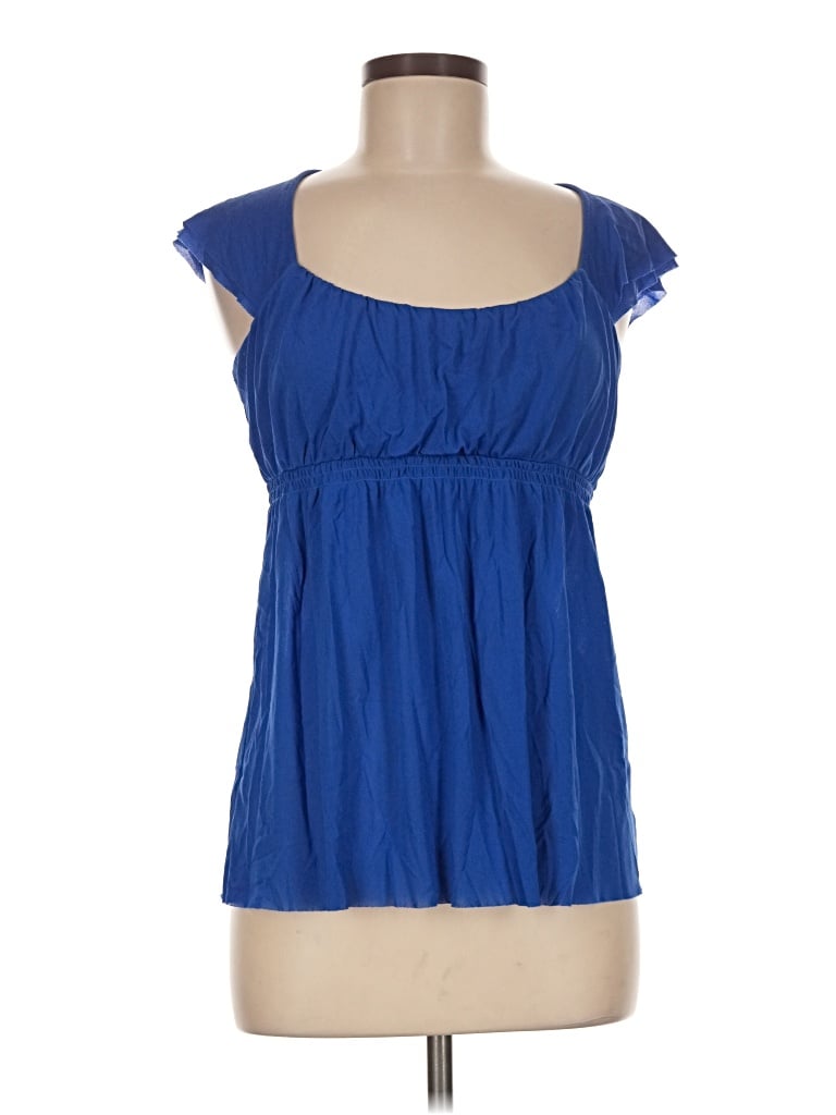 Pre-owned Moda International Sleeveless Blouse In Blue
