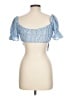 Beginning Boutique 100% Cotton Blue Short Sleeve Blouse Size 10 - photo 2