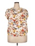 Fun2Fun Floral Ivory Short Sleeve Blouse Size 3XL - photo 1