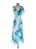 Halston 100% Polyester Tropical Blue Cocktail Dress Size 2 - photo 2
