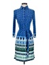Ali Ro Print Blue Casual Dress Size 2 - photo 1