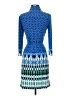 Ali Ro Print Blue Casual Dress Size 2 - photo 2