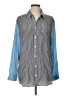 Equipment Color Block Blue 3/4 Sleeve Button-Down Shirt Size L - photo 1