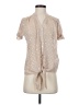 M&S 100% Polyester Stars Tan Short Sleeve Blouse Size UK 6 / US 2 - photo 1