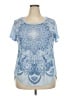 Faded Glory 100% Polyester Paisley Blue Short Sleeve T-Shirt Size XXL - photo 1