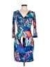 Boston Proper Print Blue Cocktail Dress Size 10 - photo 1