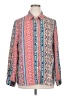 DR2 100% Polyester Print Pink Long Sleeve Blouse Size XL - photo 1
