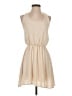 Sage 100% Polyester Solid Ivory Tan Casual Dress Size S - photo 1