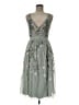 Maya Deluxe 100% Polyester Floral Green Gray Cocktail Dress Size 6 - photo 1