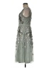 Maya Deluxe 100% Polyester Floral Green Gray Cocktail Dress Size 6 - photo 5