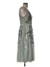 Maya Deluxe 100% Polyester Floral Green Gray Cocktail Dress Size 6 - photo 4