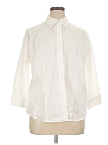 Jones New York Signature 3/4 Sleeve Button-Down Shirt (view 1)