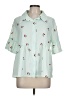 Shein 100% Polyester Hearts Green Short Sleeve Blouse Size L - photo 1