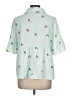 Shein 100% Polyester Hearts Green Short Sleeve Blouse Size L - photo 2